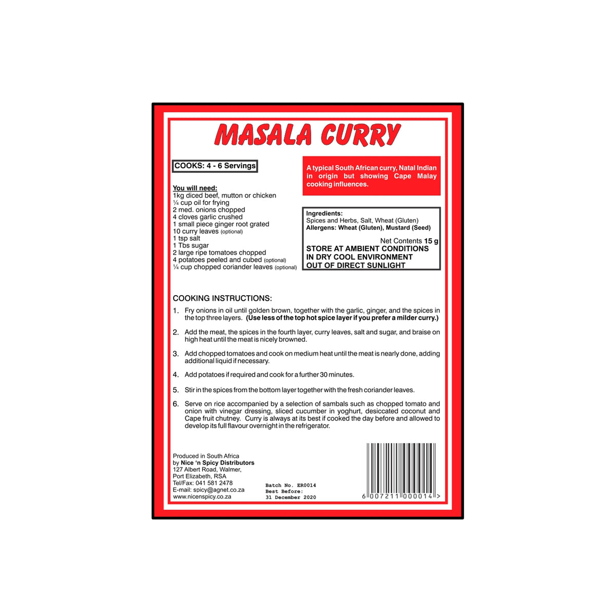 Nice n Spicy Masala Curry 10g