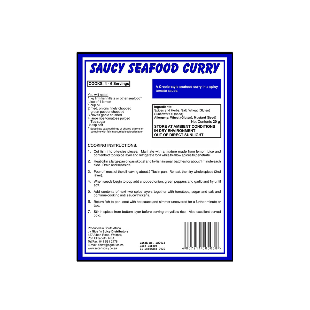 Nice n Spicy Saucy Seafood Curry 20g